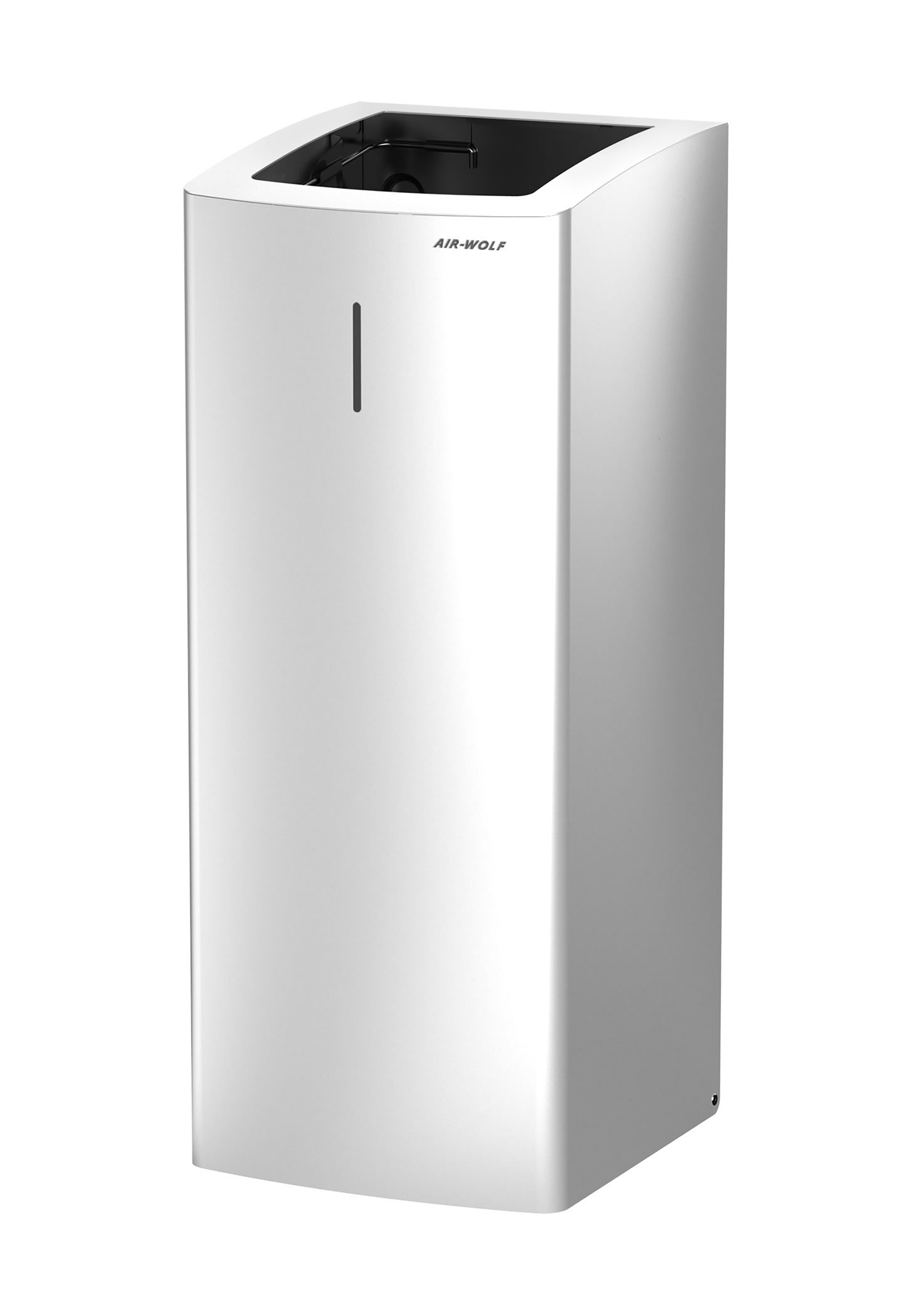 AIR-WOLF Abfallbehälter, 50 Liter, Edelstahl weiß beschichtet, Serie Alpha