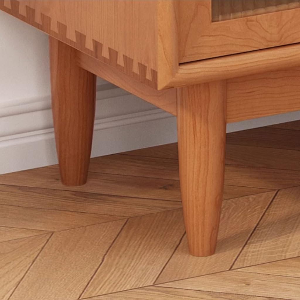 Sideboard Cabinet Modern Simple Solid Wood Dining Sideboard Household Small Tea Cabinet Hole Board Storage Cabinet Sideboard Cabinet with Drawers
