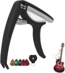 Quick-Change Capo for Acoustic and Electric Guitars | ABS Guitar Capo - Universal Stringed Instruments Accessories, for 6-String Acoustic & Electric Guitar Bass Mandolin Ukulele Banjo Bass, with Picks