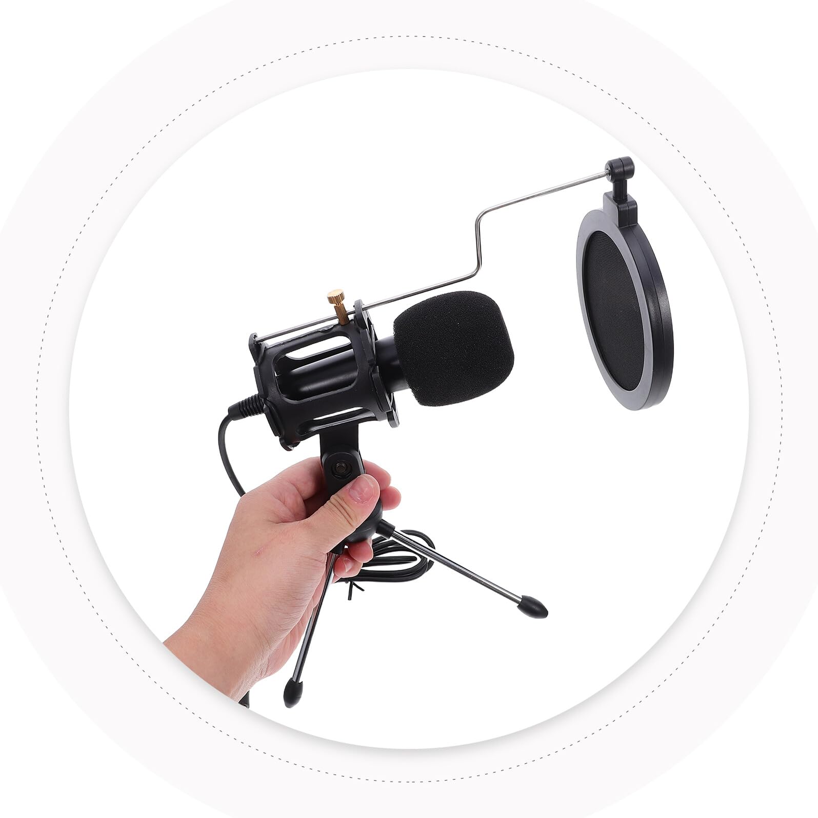 Micrófono para PC Conector 3.5mm Condensador para Ordenador Portátil y Sobremesa Adecuado para Grabación, Podcast y Streaming de Juegos
