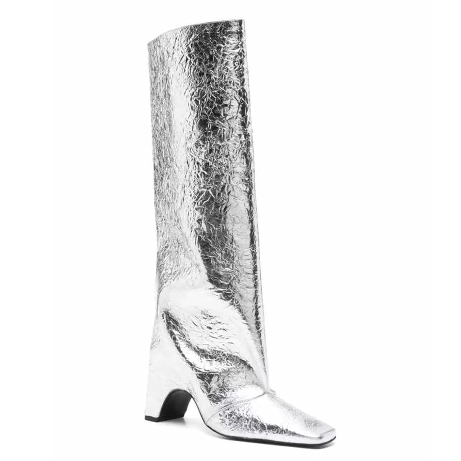 Knee High Boots for Women Square Toe Platform Block heel Design Classic Chunky Long Boots