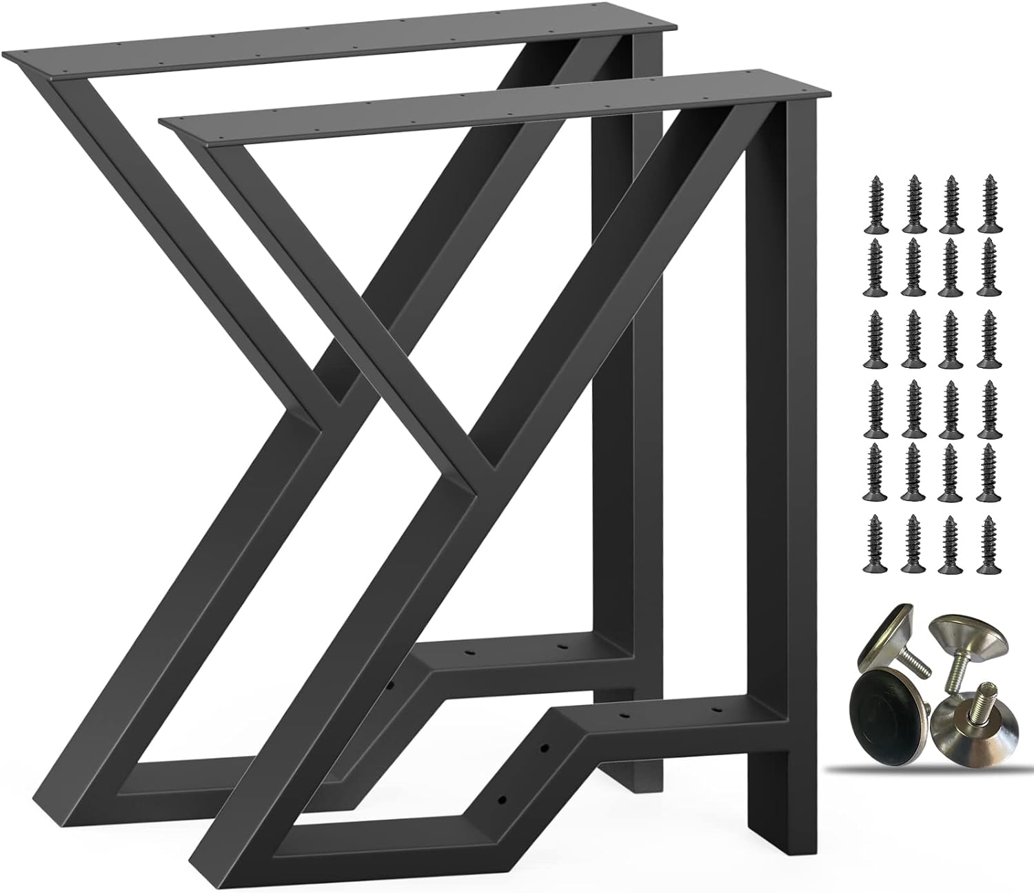 PHWOTAN Upgraded Metal Table Legs 28 Inch x 24Inch, 2 Tier