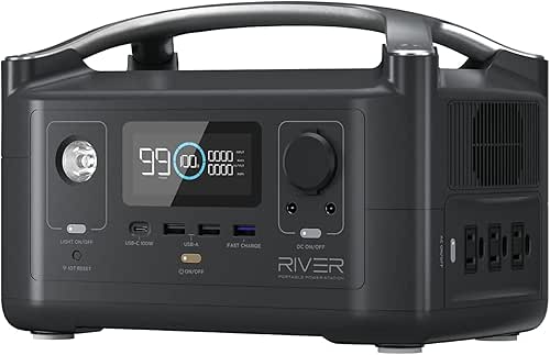 EF ECOFLOW RIVER 288Wh Portable Power Station,3 x 600W(Peak 1200W)