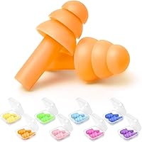 YUNHAN HN Reusable Silicone Earplugs for Sleeping - Noise Cancelling NRR 32dB, Super Soft 8 Pairs for Snoring, Swimming, Concerts (8 Colors)