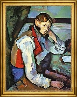 Paul Cezanne Boy in a Red Vest - 21" x 28" Premium Canvas Print with Gold Frame