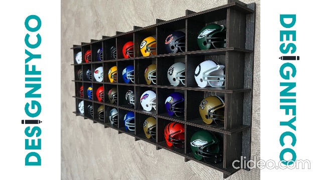 32 / 6 Color Mini Helmet Display Case,Mini Football Helmets,Football Helmet Display Case,Wall Mount (Black) : Sports & Outdoors