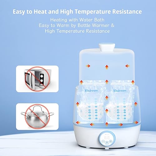 Miniatura 5 de Bolsas de almacenamiento de leche materna para bebé con boquilla de contenedor y diseño grueso, gran capacidad de 8 onzas, 100 bolsas