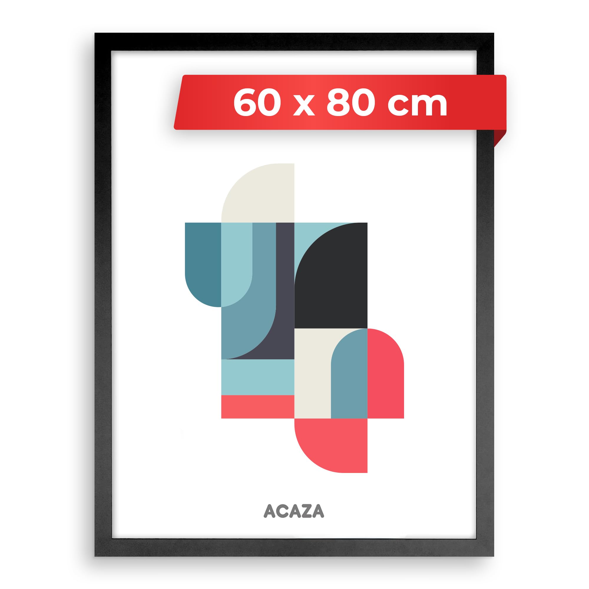 ACAZA 5-er Set Bilderrahmen 15x20 cm - Schwarz Holz - Fotorahmen für mehrere Fotos - Inkl. Acrylglas Schutz