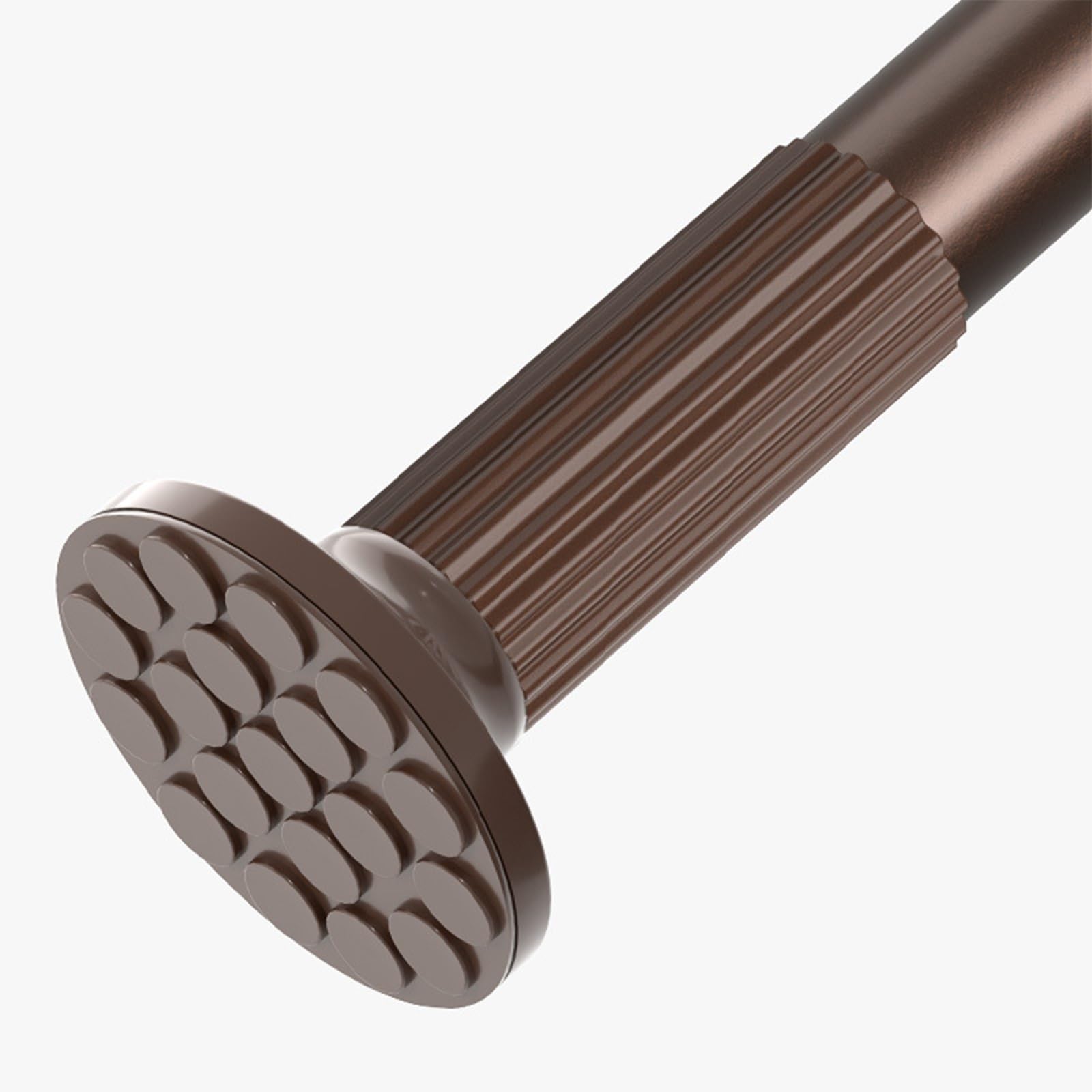 GLDYTVF Adjustable Tension Shower Curtain Rod 92-430cm No Drill Stainless Steel Telescopic Pole for Bathroom Shower Closet 32mm Diameter Easy Install (Brown 378-430cm)