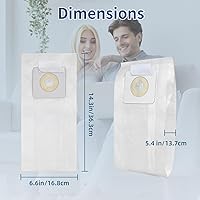 Vista 4 de 10 pack Style 7 Vacuum Cleaner Bags Replacement for Bissell PowerForce Upright Vacuums 1739 3522 3525 3545 3550 3554 6592 Series, Replace Part #