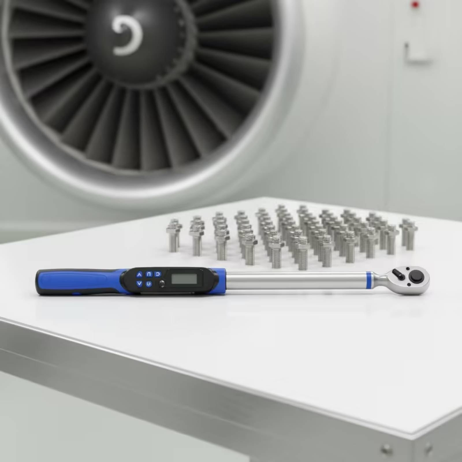 Llave Dinamométrica Digital Alta Precisión Llave Dinamométrica con Estuche Antislizante Herramienta para Mecánicos, Mantenimiento Automotriz, 1/2 10-200N.M