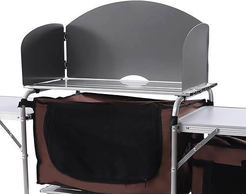 Miniatura 4 de Leblett Mesa de cocina para campamento mesa de parrilla plegable portátil para exteriores mesa de campamento plegable de aluminio para patio trasero