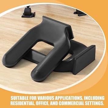 4pcs Refrigerator Wheel Stopper Furniture Wheel Stoppers Rubber Non-Slip Mat Wheel Stopper Chair Black Rubber for Refrigerator, Freezer, Rolling Chair (3 Inches)