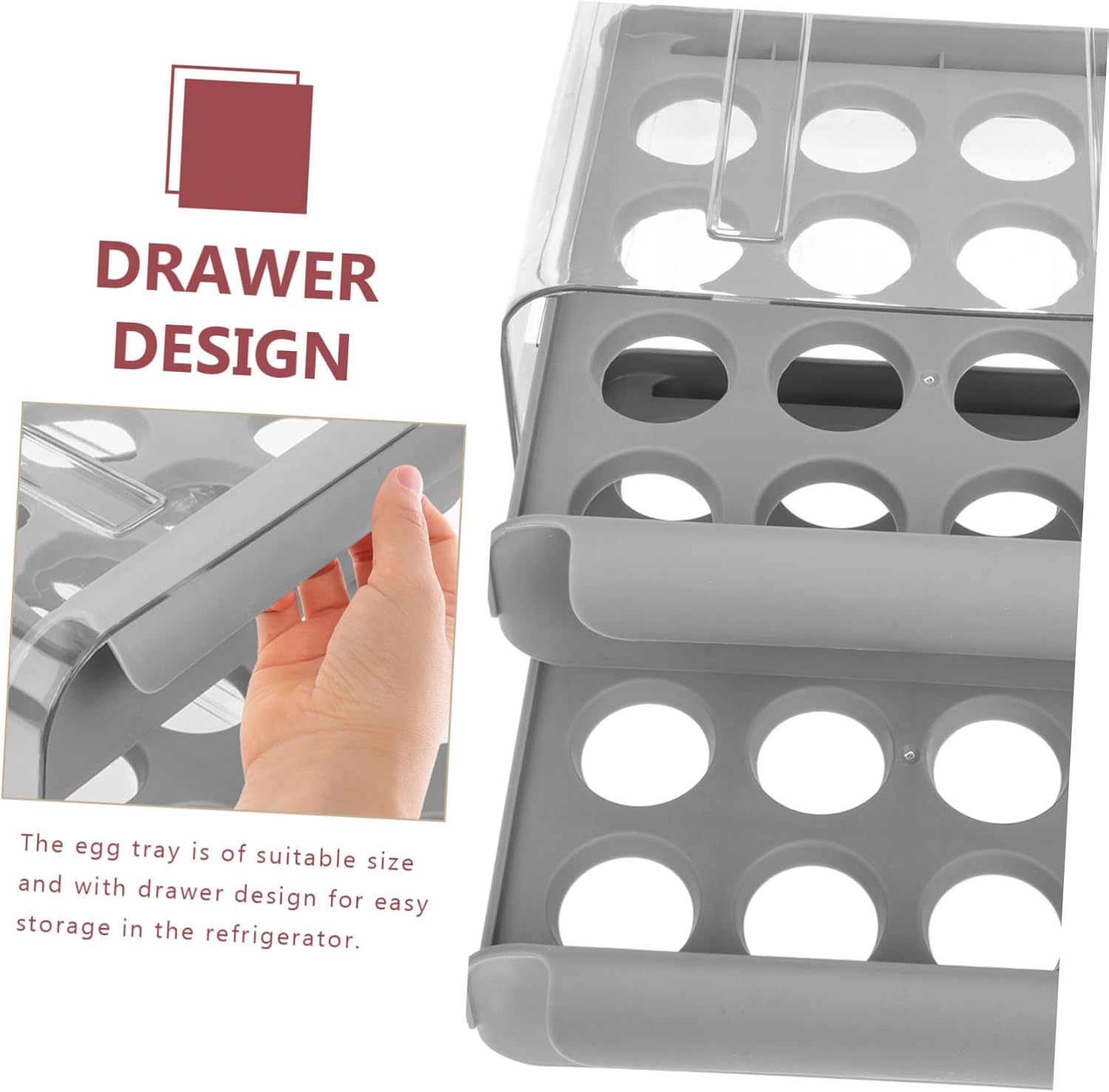 Plastic Egg Organizer Fridge Supplies Reusable Egg Tray Fridge Accessories Multi-Function Egg Organizer Reusable Egg Drawer Thickened Egg Organizer Thickened Egg Tray re-usable