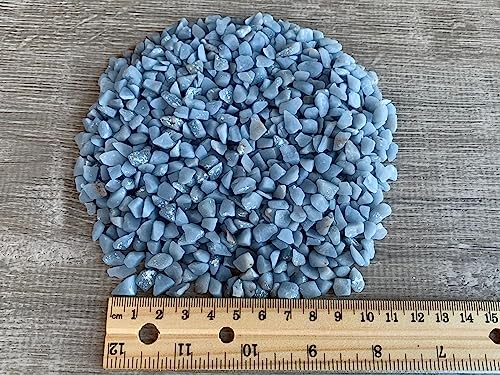 Image of GAF TREASURES 2 oz Lot Natural Angelite Semi Tumbled Gemstone Chips, Crushed Mini Crystals, Undrilled Crystal Chips (Angelite)