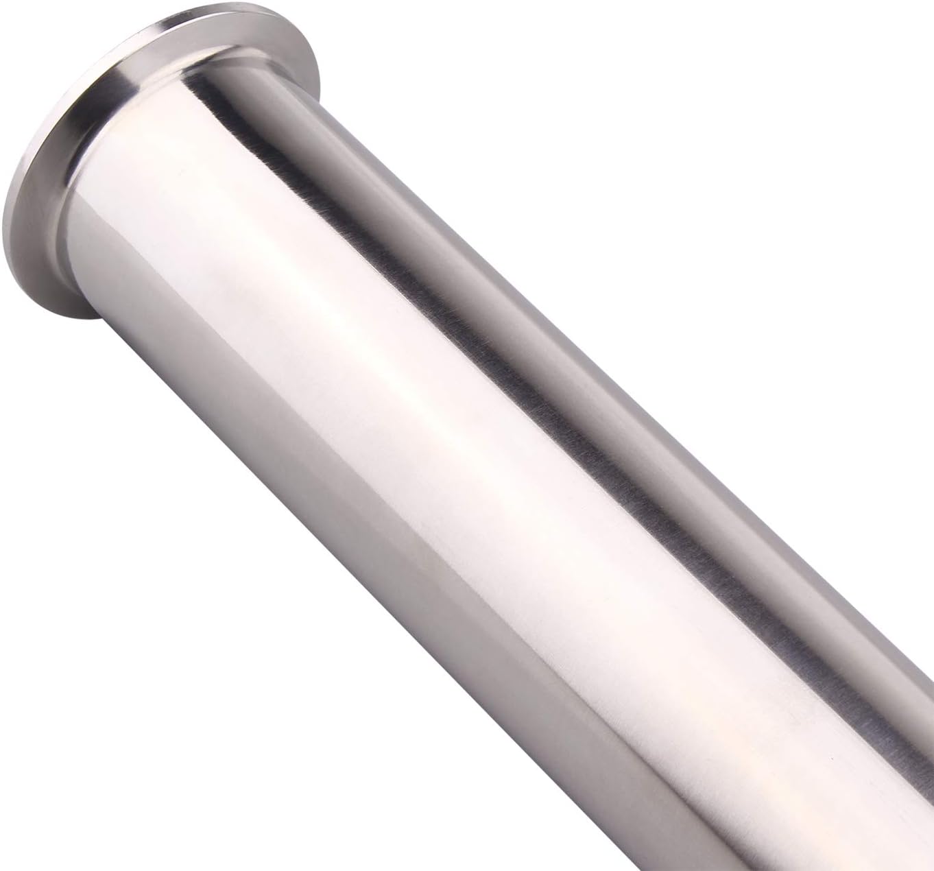 DERNORD Sanitary Spool Tube with Clamp Ends,Stainless Steel 304 Seamless Round Tubing With 2 inch Tri Clamp 64MM Ferrule Flange (Tube Length: 36 Inch / 915MM)