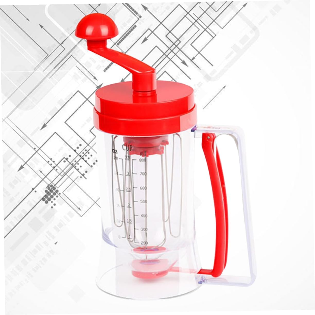 Manual Dough Dispenser with Internal Mixer Handheld Cupcake Funnel for Accurate Measuring and Mixing for Pancakes Muffins Waffles and More