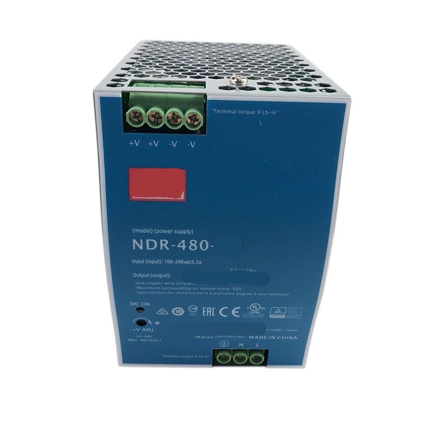 NDR-480 Transformateur Rail DIN 220V 24V 48V alimentation abaisseur