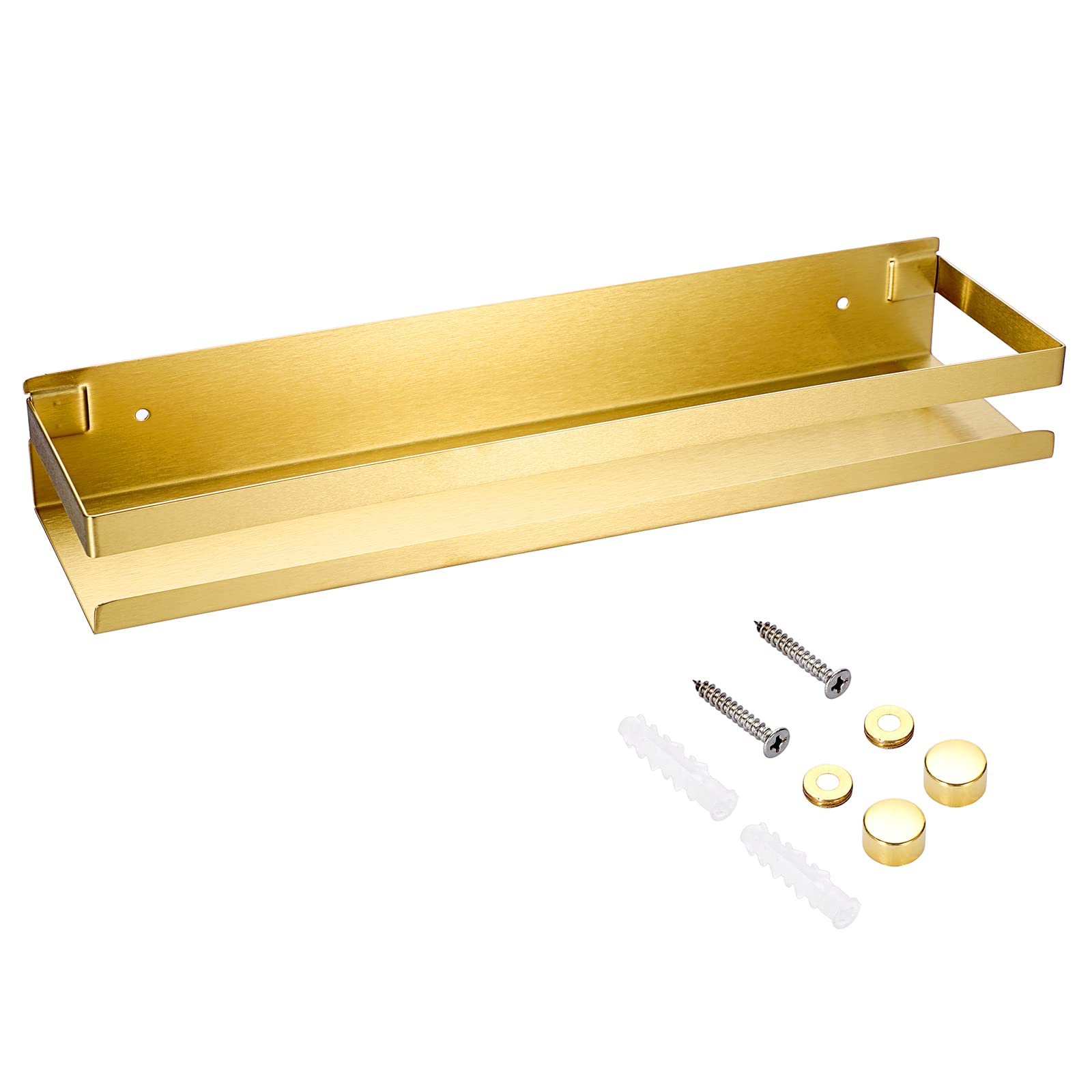 OwnMy 16 Inch Golden Shower Shelf Stainless Steel Shower Caddy Bathroom Shower Rack Shower Basket Rust Proof Metal