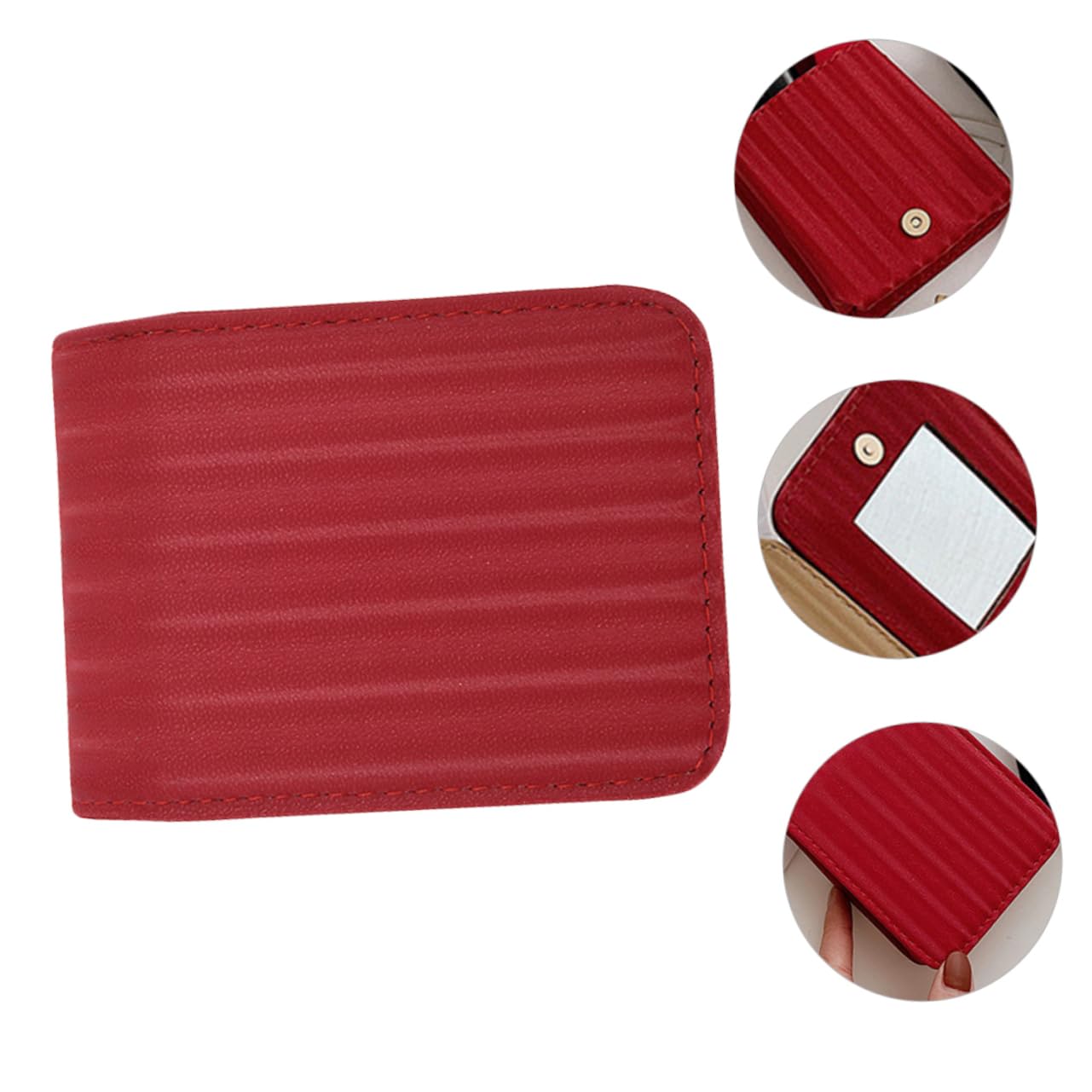 FRCOLOR 3 Pz mini borsa per rossetto makeup bag make up bag borsa cosmetici kit make up per rossetto femminile portamonete astuccio per del pu rosso