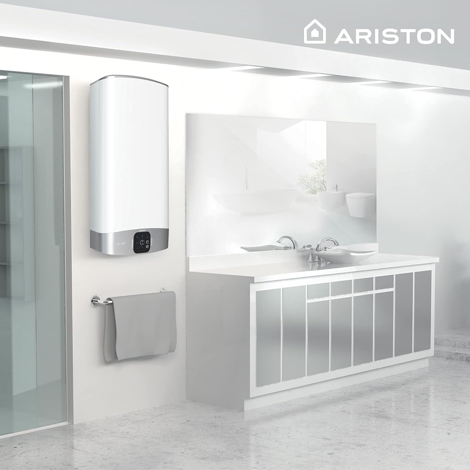 Ariston Velis Wifi – Thermos elettrico, 30 litri, a basso consumo, scaldabagno elettrico orizzontale e verticale, 50,6 x 27,5 x 53,6 cm, prodotto per l'installazione in Spagna