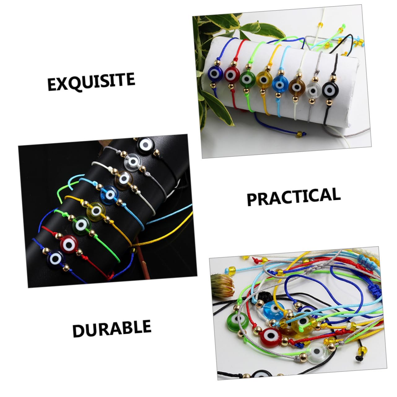 minkissy 48piezas Pulsera De Ojo Maligno Ajustable Para Niñas y Mujeres Amuleto Turco Accesorio De Moda Para Edades