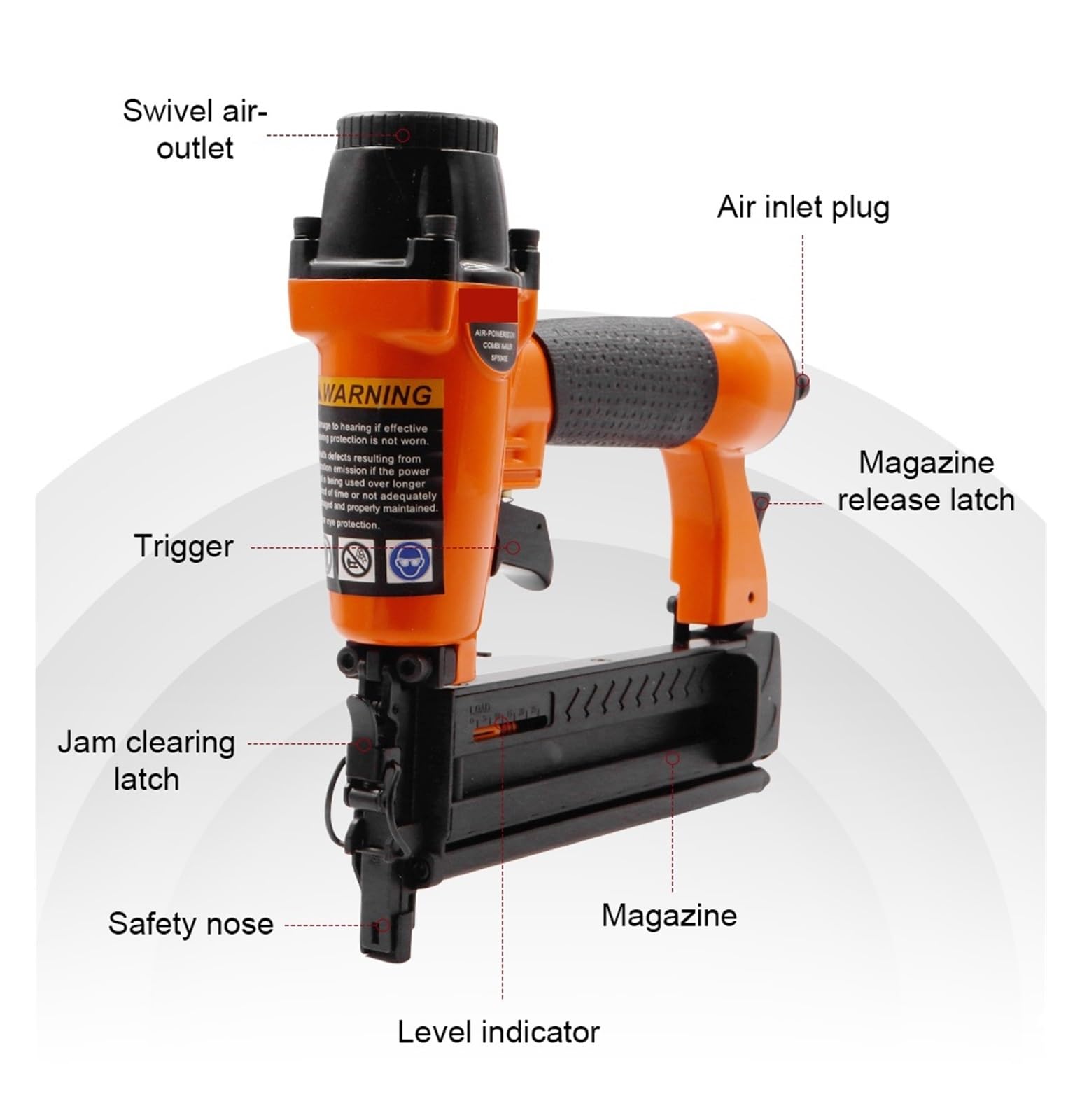 18GA Gwoździarka Powietrza 2 W 1 100 PSI Pistolet Do Gwoździ Zszywacz Fastner Drewnianej Y Narzędzie Pneumatyczne Narzędzia DIY,Narzędzie do Naprawy Montażu(JP Male Air Inlet)