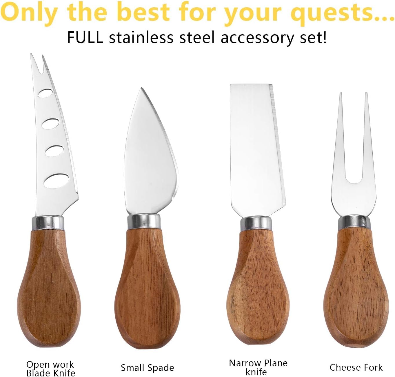Acacia Slide-Out Drawer Cheese & Charcuterie Board with Knife Set - Cheese Platter, Housewarming & Wedding Gift 2