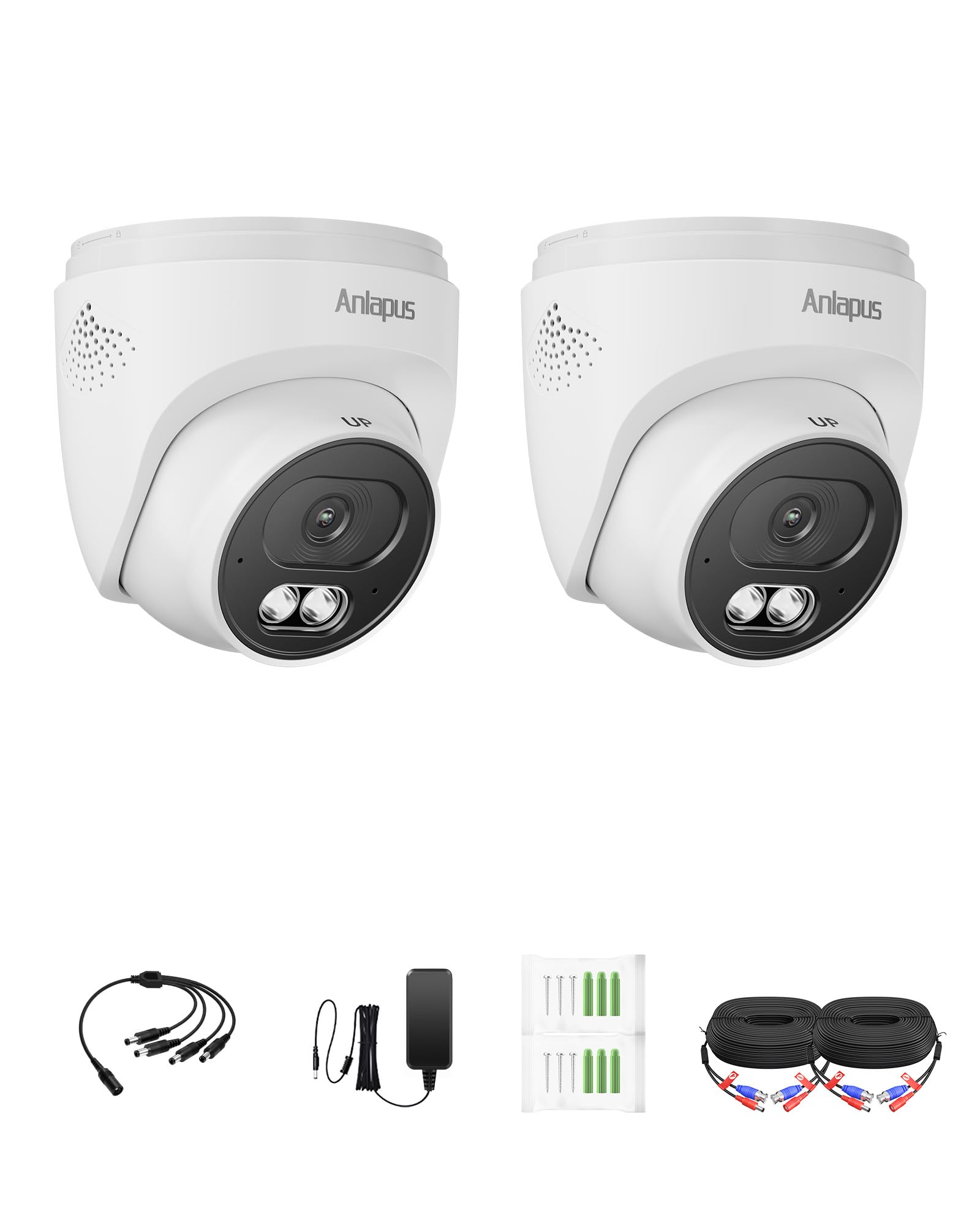 Anlapus 2 Pack 4K Security Cameras for Home Surveillance, 8MP Outdoor Indoor Wired CCTV Add-On Dome Camera with Audio, Night Vision, IP66 Weatherproof, Only Compatible 4K DVR System-image-37
