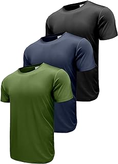 Boyzn Men's 3 Pack Performance Short/Long Sleeve T-Shirts, UPF 50+ Sun Protection Shirts, Athletic Workout Shirts for Running