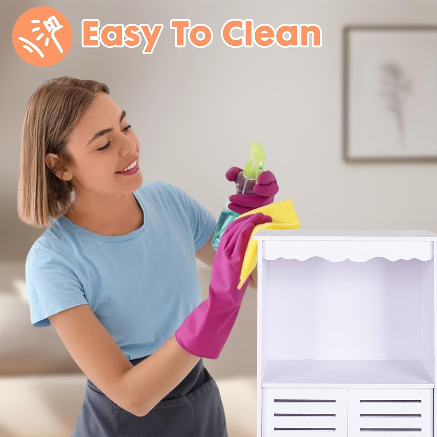 ShellKingdom Bathroom Storage Cabinet, Free Standing Floor Cabinet, Home Storage Shelf with Drawer and Door for Bathroom, Living Room, Kitchen, Office, 29.52 X 13.4 X 9.4 INCH