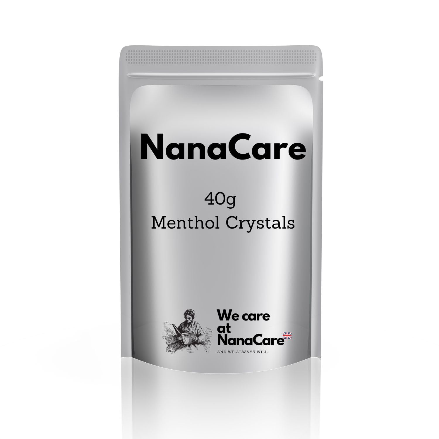 NanaCare Menthol Crystals with Tweezers (40g) - Menthol Crystal for Inhalation -Eucalyptus Crystals for Sinus, Blocked Nose, Catarrh and Mucus Relief - Steam,Nasal Decongestant for Cold,Flu and Cough
