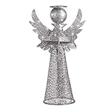 Amosfun Christmas Tree Topper Angel Glittering Christmas Tree Ornament Topper Angel Winter Party Decoration Supply 9 Inch