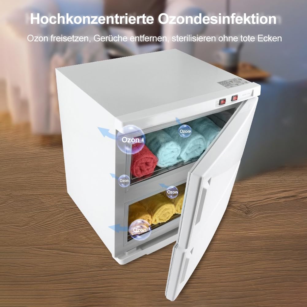50L Handtuchwärmer Kompressen Towel Handtuch Wärmer,Handtuch Hot Cabinet mit UV-Lampe Platz für 50 bis 60 Handtücher,Kompressenwärmer für Babypflege, Spa,Friseursalons(Weiß)