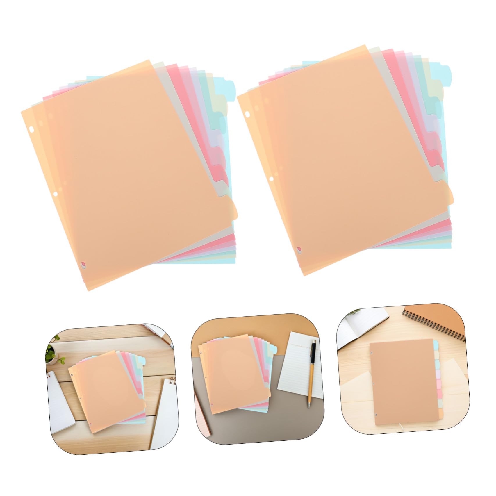 48 Pezzi Divisori Colorati per Quaderno ad Anelli Separatori per Design Resistente e Formato Standard per Ufficio e Scuola
