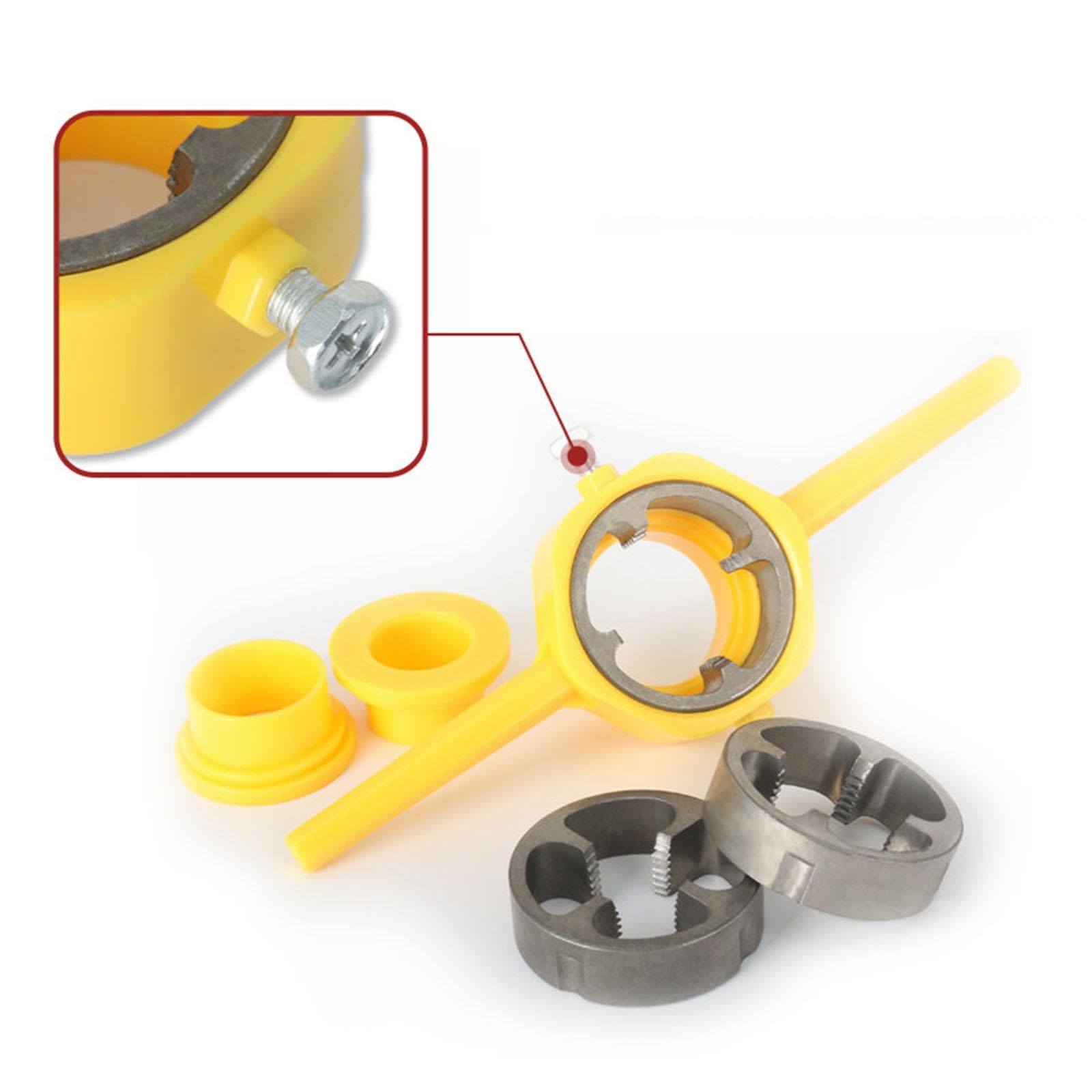 Juego de 6 herramientas para hacer roscas de PVC, juego de machos y terrajas NPT redondos para roscar tuberías, juego de machos y terrajas profesionales para roscar tuberías, juego de machos y terra