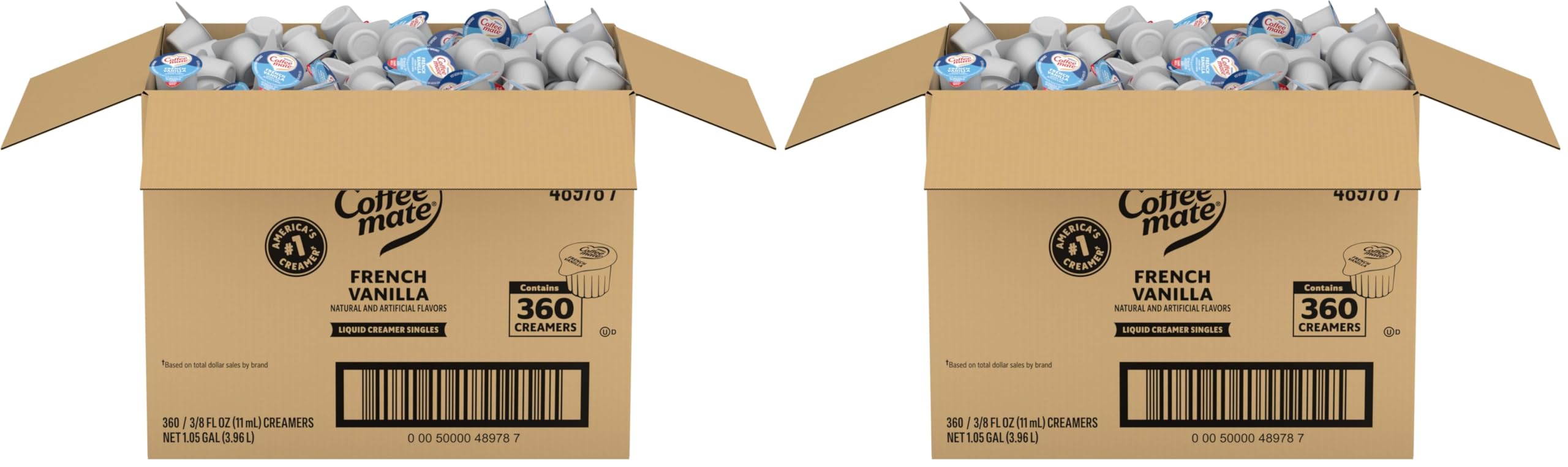 Nestle Coffee mate Coffee Creamer, French Vanilla, Liquid Creamer Singles, Non Dairy, No Refrigeration, Box of 360 (Pack of 2)