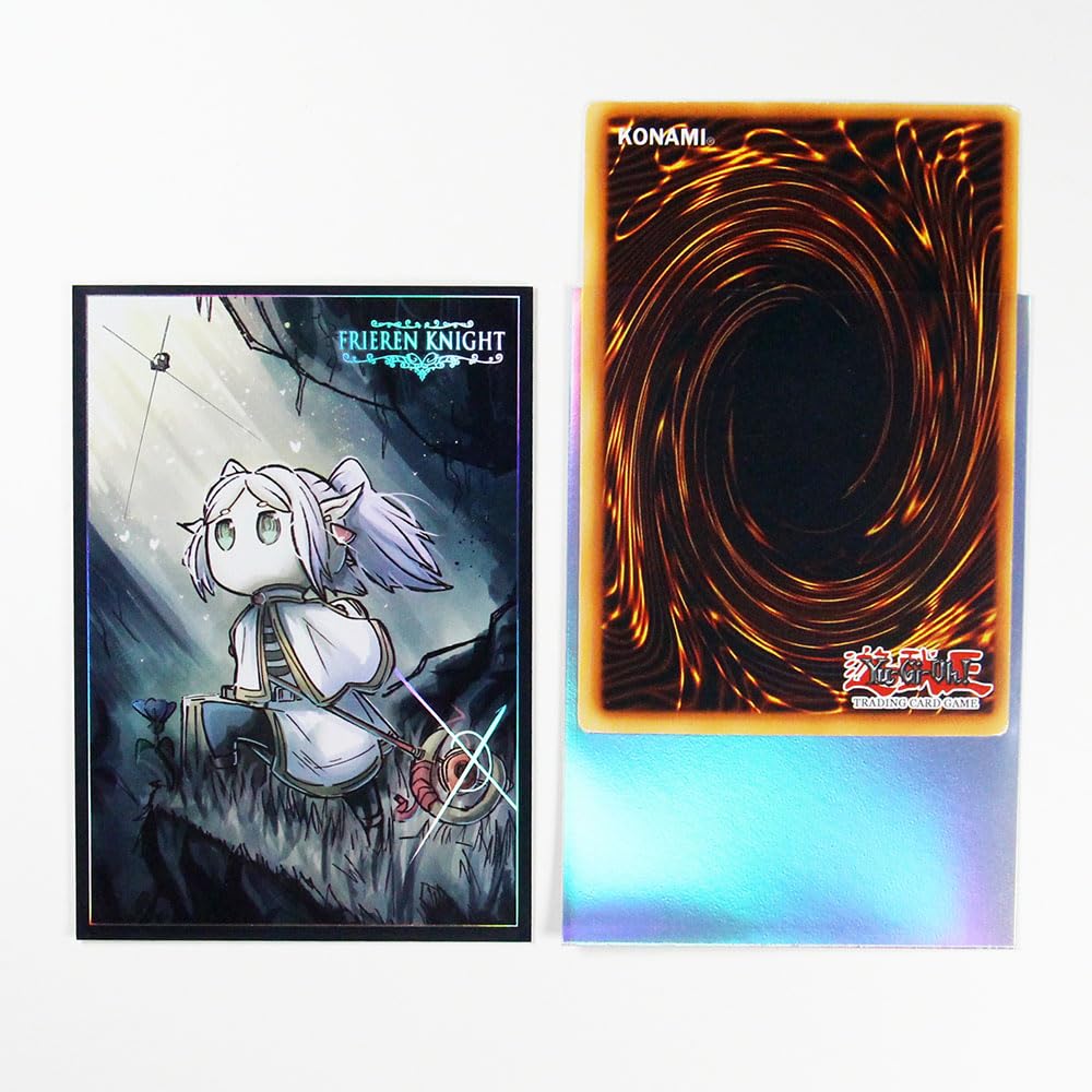 Volcanic Island 50ct 63x90mm Holographic Top Loading Trading Card Sleeves for YuGiOh/Japanese Art Anime Printing Card Sleeves Protectors (Frieren)