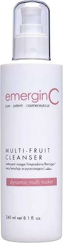 emerginC Limpiador suave en crema multifrutal, lavado facial con AHA natural + vitamina C de extractos de frutas naturales, elimina la piel muerta