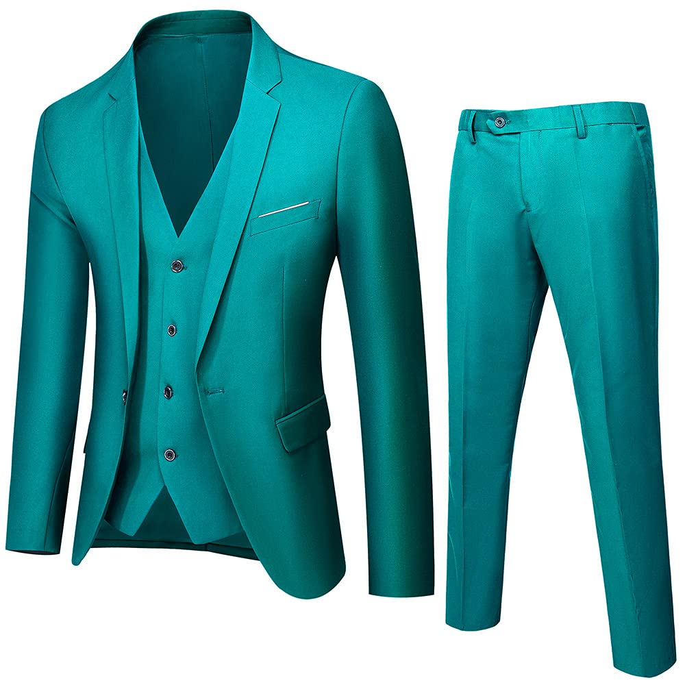 Costume Homme 3 pièces Slim Vert Fluide Confortable Taille TTG - 6