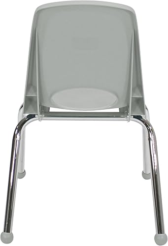 Miniatura 9 de FDP 10363-LG - Silla apilable para estudiantes de 14 pulgadas con patas de acero cromado y deslizadores de bola para aprendizaje en el hogar o en el