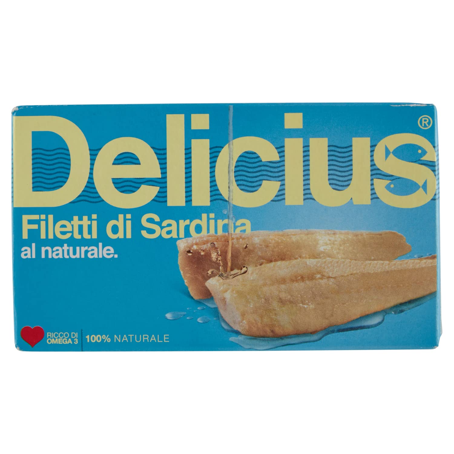 Delicius Scatola di Filetti di Sardina al naturale 120g (10 pezzi)