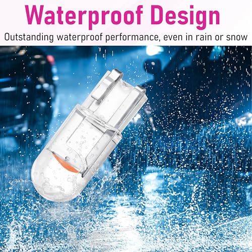 Image of ecocstm 30 PCS Car 194 LED Bulbs, 168 2825 W5W T10 Wedge COB LED Replacement Bulb, Error Free Interior Bulb for Dashboard Light, Dome Lights (Pink Purple)