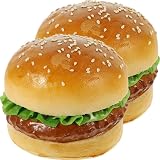 NOLITOY 2個 リアル シミュレーションハンバーガー モデル 写真撮影用小道具 食品サンプル テーブル装飾 教育用おままごと ハンバーガー 模型 ディスプレイ リアル フェイクフード フードモデル 飾り インテリア 見本 店舗 装飾 ディスプレイデコレーション