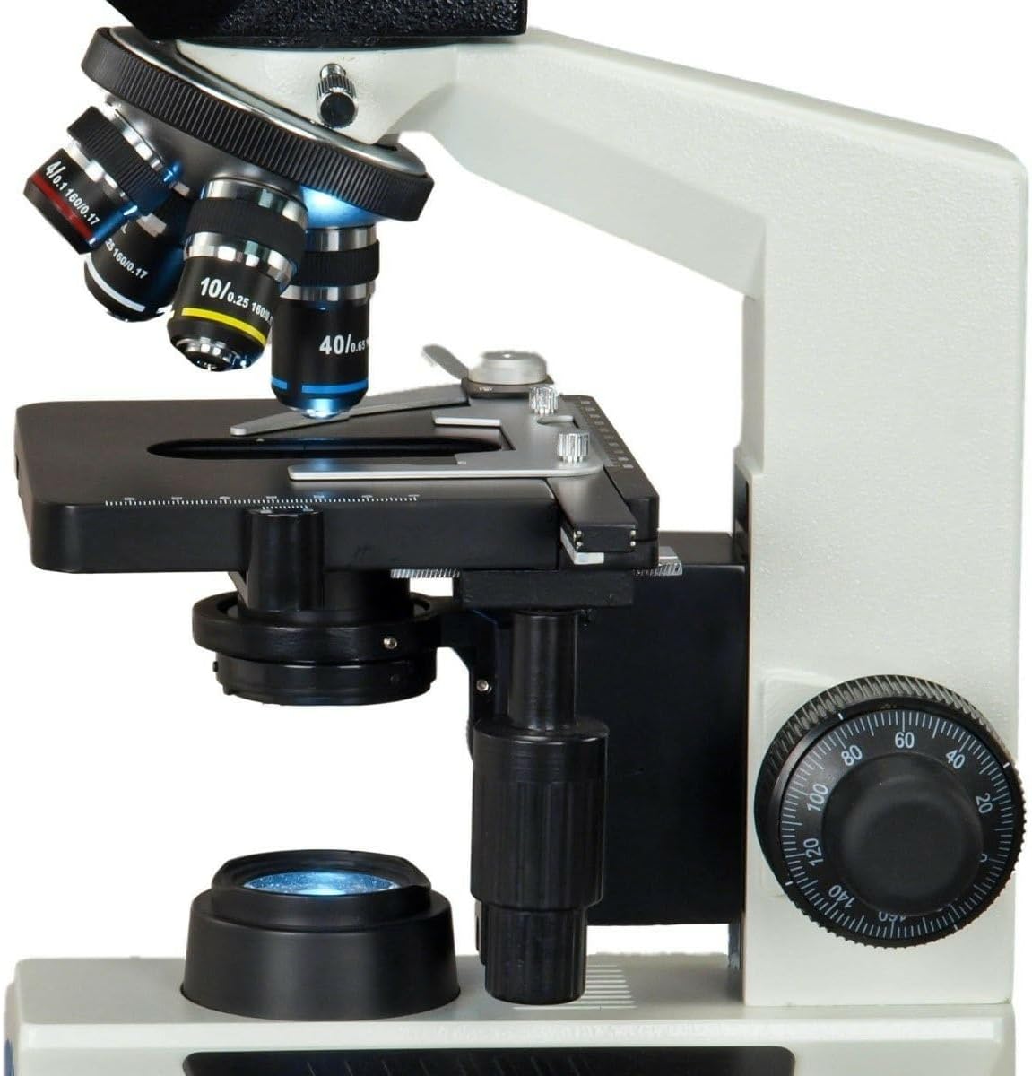 OMAX - M837ZL-C100U 40X-2500X Full Size Lab Digital Trinocular Compound LED Microscope with 10MP USB Camera and 3D Mechanical Stage
