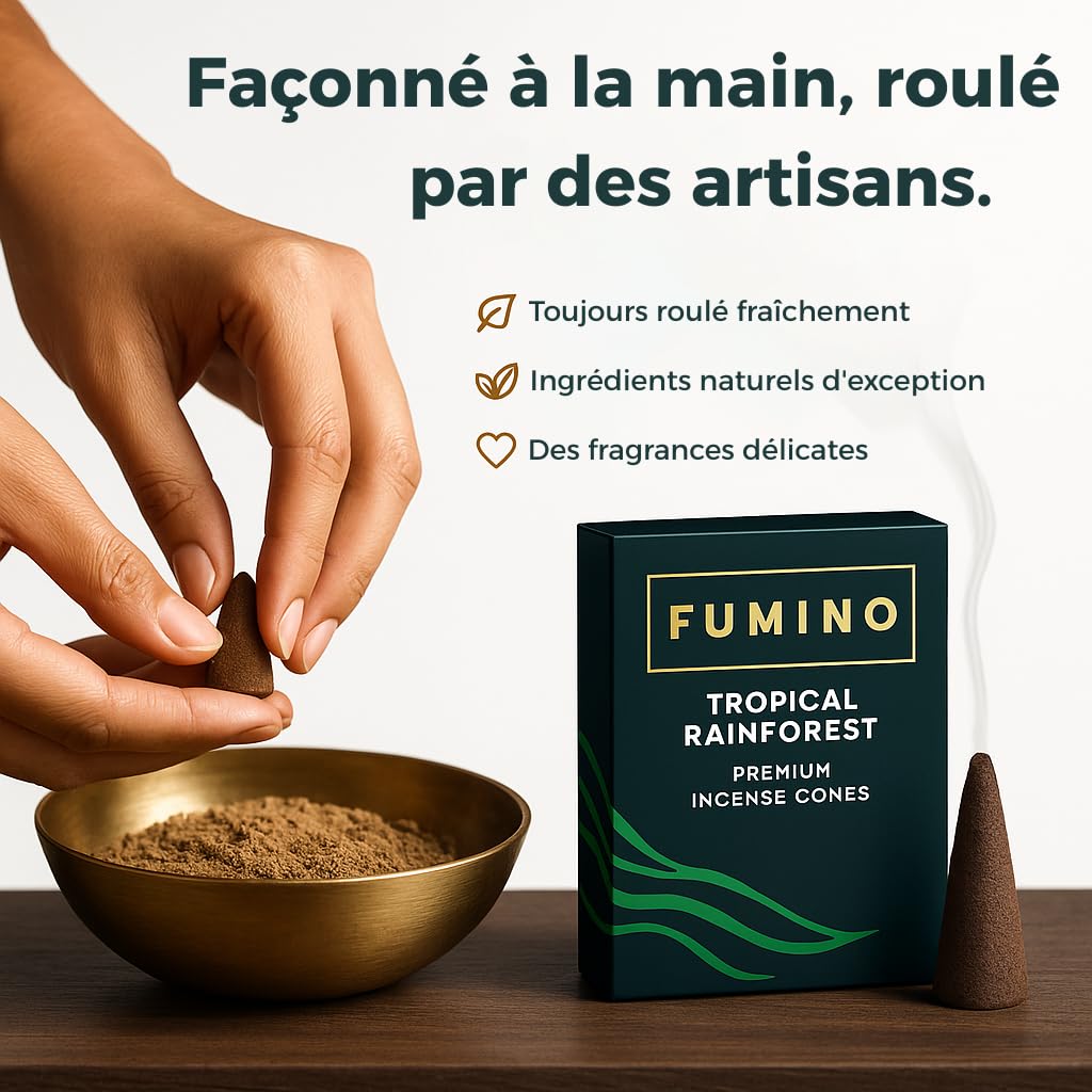 Fumino Encens Cone Naturels Faits Maison Lot 6 boîtes 90 cônes Masala Agarbatti Joss