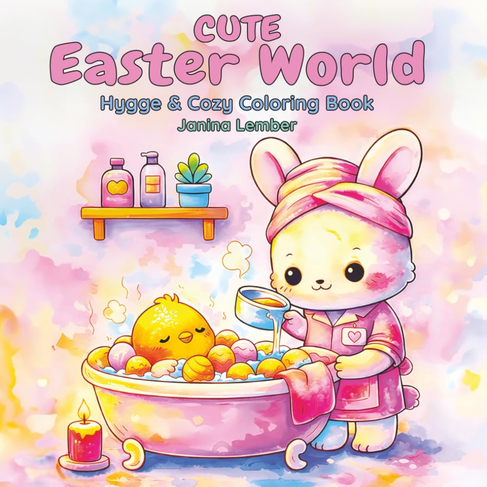 Cute Easter World: Hygge and Cozy Coloring Book