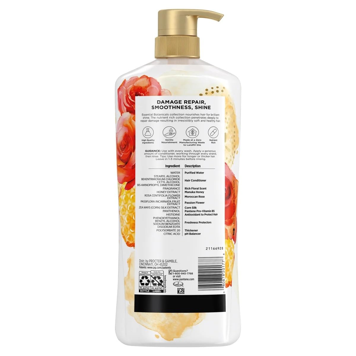 Pantene Essential Botanicals Moroccan Rose & Manuka Honey Conditioner, 38.2 Oz thumbnail 2