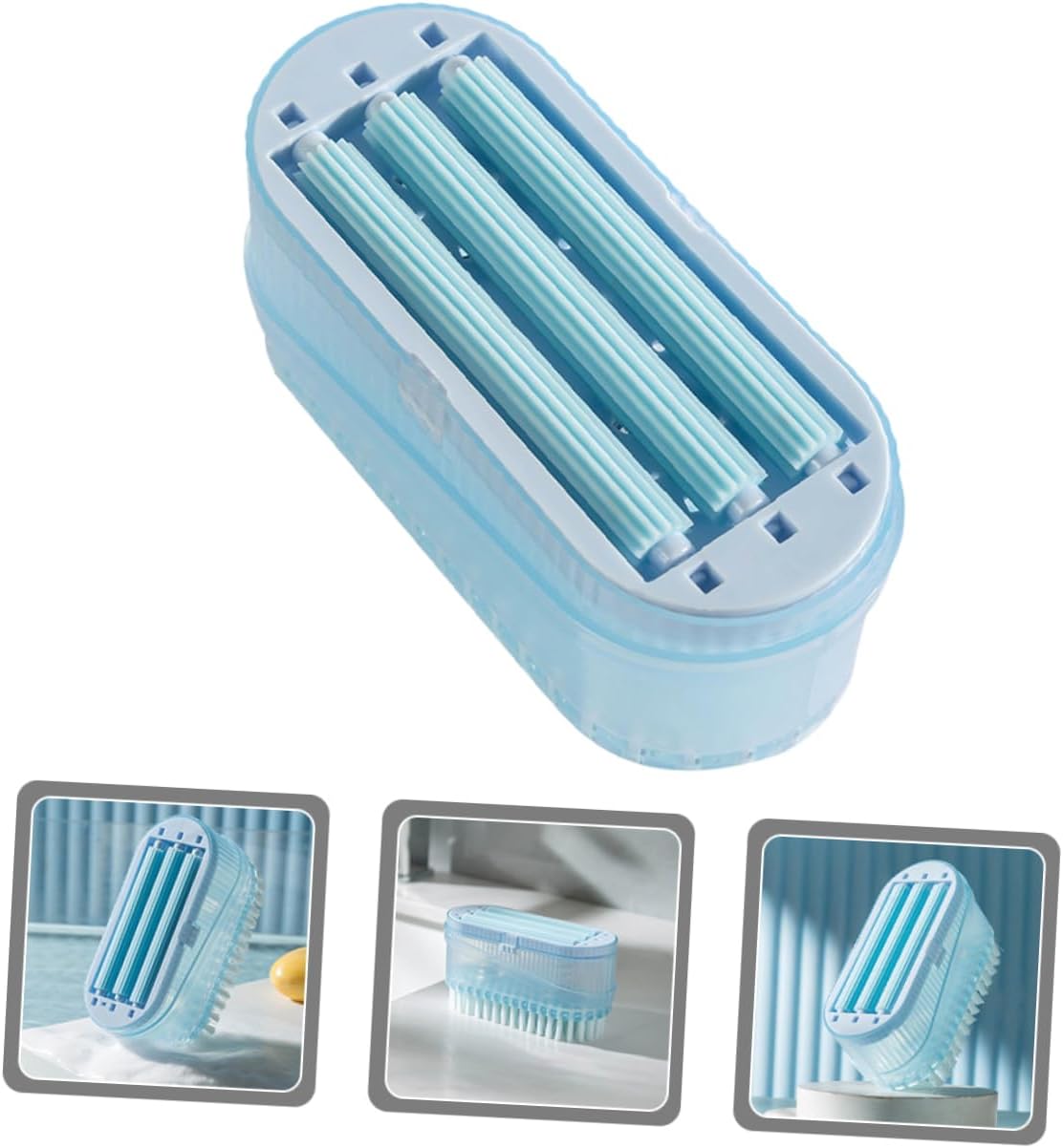 Soap Box with Scrubbing Brush for Home and Bathroom Cleaning