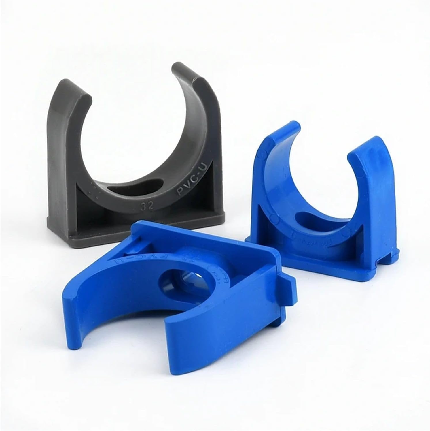 Plastic Pipe Clip, U Shaped PVC Pipe Clamp Pack Of 5-50 Pieces Multicolor Multiple Sizes(White,63MM-5PCS)